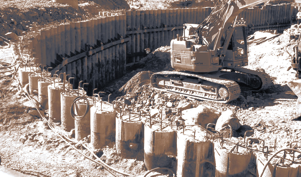 Foundation pile drilling